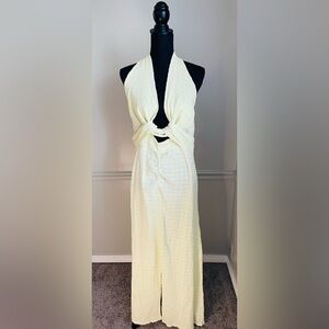 FREE People Nya Endless Summer Light Yellow Maxi Dress Size L